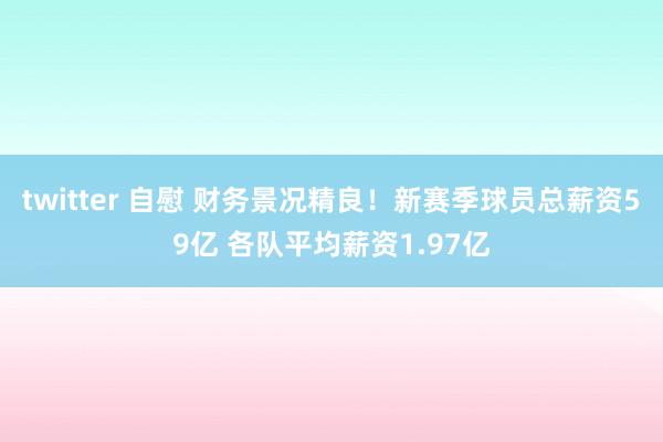 twitter 自慰 财务景况精良！新赛季球员总薪资59亿 各队平均薪资1.97亿