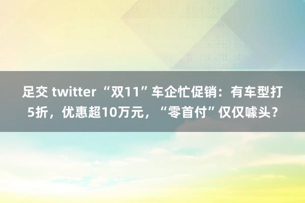 足交 twitter “双11”车企忙促销：有车型打5折，优惠超10万元，“零首付”仅仅噱头？