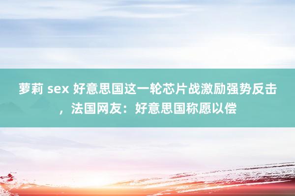 萝莉 sex 好意思国这一轮芯片战激励强势反击，法国网友：好意思国称愿以偿