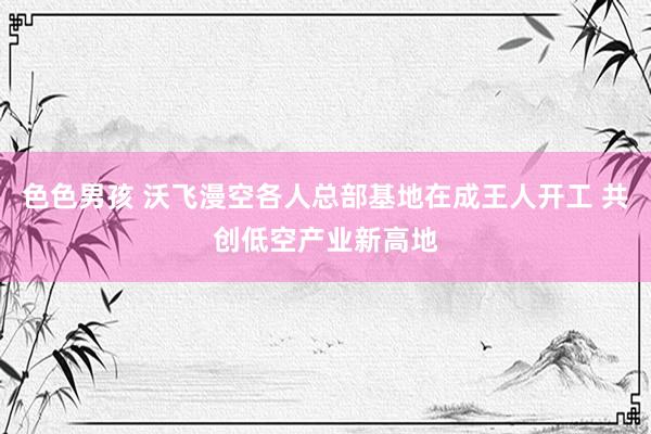 色色男孩 沃飞漫空各人总部基地在成王人开工 共创低空产业新高地