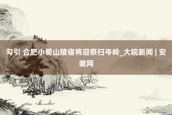 勾引 合肥小蜀山陵寝将迎祭扫岑岭_大皖新闻 | 安徽网