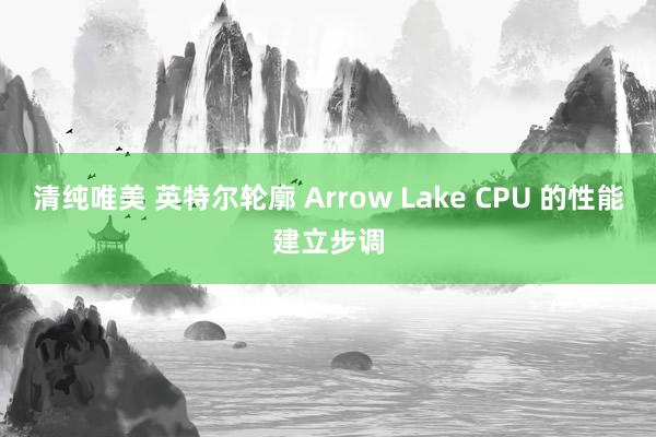 清纯唯美 英特尔轮廓 Arrow Lake CPU 的性能建立步调