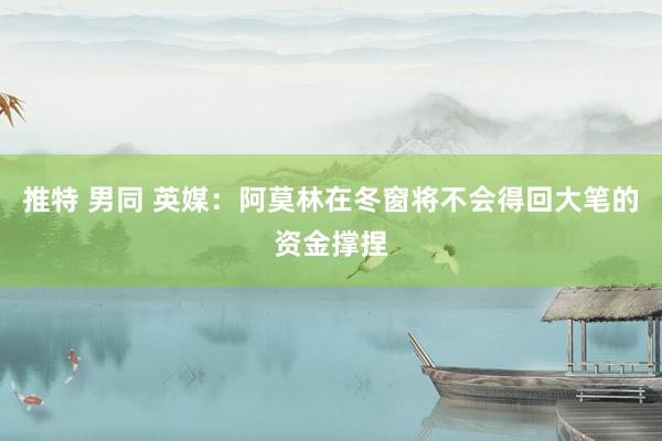 推特 男同 英媒：阿莫林在冬窗将不会得回大笔的资金撑捏