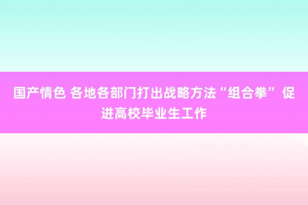 国产情色 各地各部门打出战略方法“组合拳” 促进高校毕业生工作