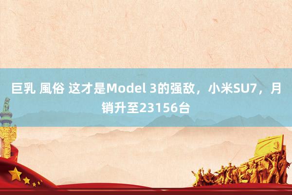巨乳 風俗 这才是Model 3的强敌，小米SU7，月销升至23156台