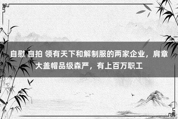 自慰 自拍 领有天下和解制服的两家企业，肩章大盖帽品级森严，有上百万职工