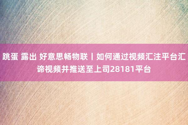 跳蛋 露出 好意思畅物联丨如何通过视频汇注平台汇谛视频并推送至上司28181平台