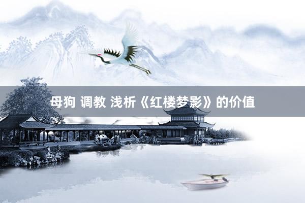 母狗 调教 浅析《红楼梦影》的价值