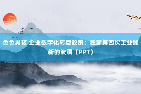 色色男孩 企业数字化转型政策：独霸第四次工业翻新的波澜（PPT）