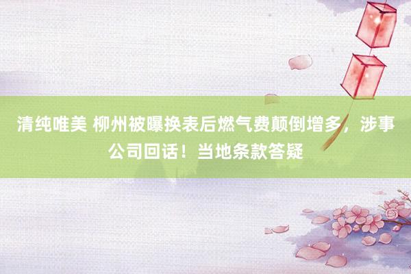 清纯唯美 柳州被曝换表后燃气费颠倒增多，涉事公司回话！当地条款答疑