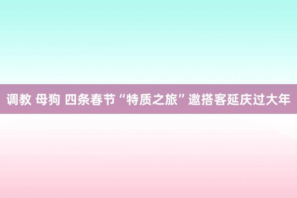调教 母狗 四条春节“特质之旅”邀搭客延庆过大年