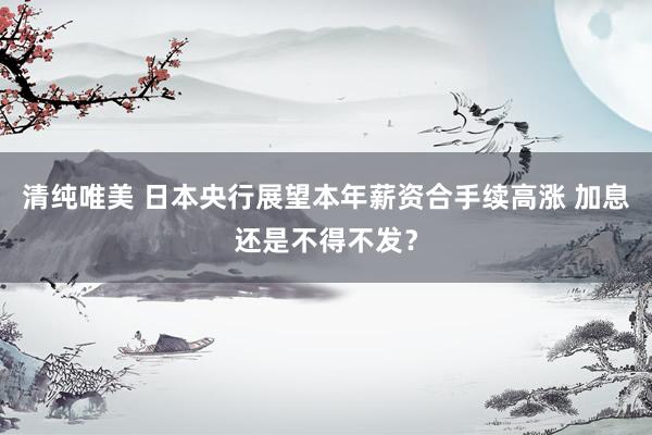 清纯唯美 日本央行展望本年薪资合手续高涨 加息还是不得不发？