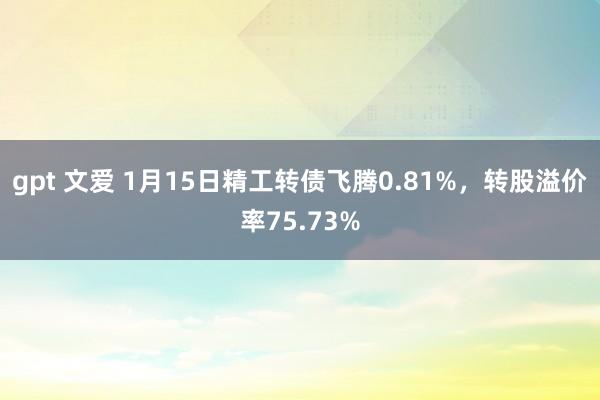 gpt 文爱 1月15日精工转债飞腾0.81%，转股溢价率75.73%