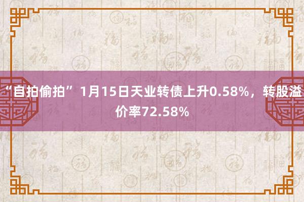 “自拍偷拍” 1月15日天业转债上升0.58%，转股溢价率72.58%