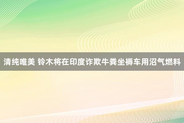 清纯唯美 铃木将在印度诈欺牛粪坐褥车用沼气燃料