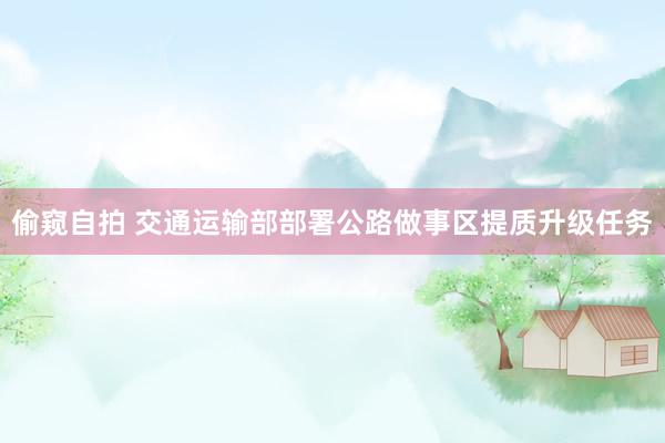 偷窥自拍 交通运输部部署公路做事区提质升级任务