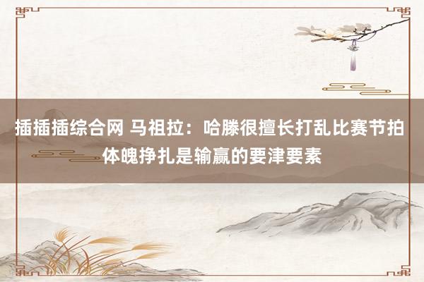 插插插综合网 马祖拉：哈滕很擅长打乱比赛节拍 体魄挣扎是输赢的要津要素