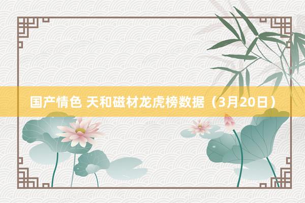 国产情色 天和磁材龙虎榜数据（3月20日）