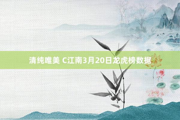 清纯唯美 C江南3月20日龙虎榜数据