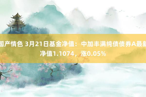 国产情色 3月21日基金净值：中加丰满纯债债券A最新净值1.1074，涨0.05%