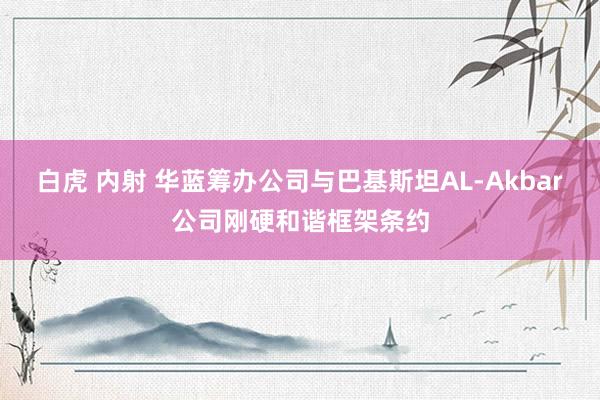 白虎 内射 华蓝筹办公司与巴基斯坦AL-Akbar公司刚硬和谐框架条约