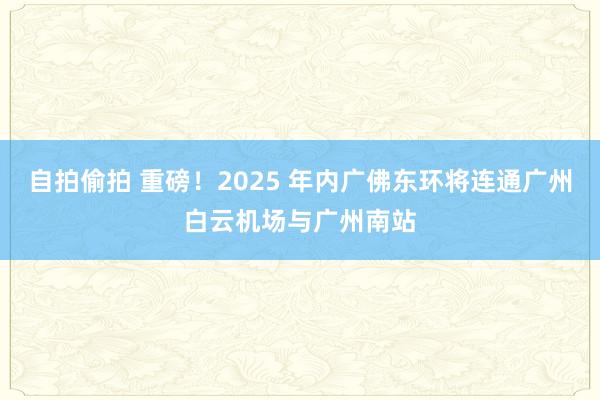 自拍偷拍 重磅！2025 年内广佛东环将连通广州白云机场与广州南站