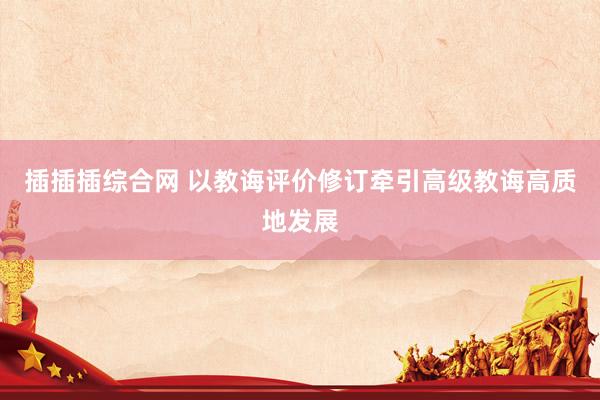 插插插综合网 以教诲评价修订牵引高级教诲高质地发展