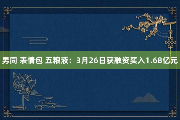 男同 表情包 五粮液：3月26日获融资买入1.68亿元