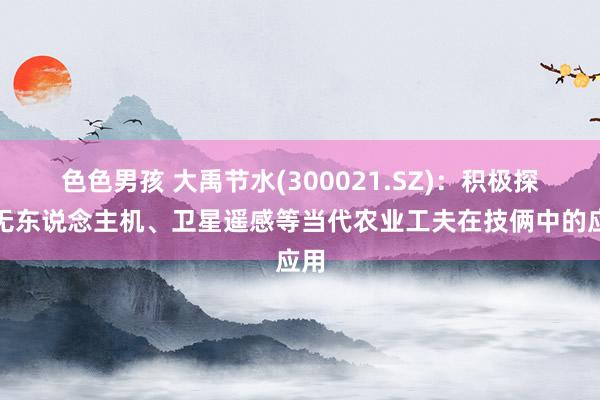 色色男孩 大禹节水(300021.SZ)：积极探索无东说念主机、卫星遥感等当代农业工夫在技俩中的应用