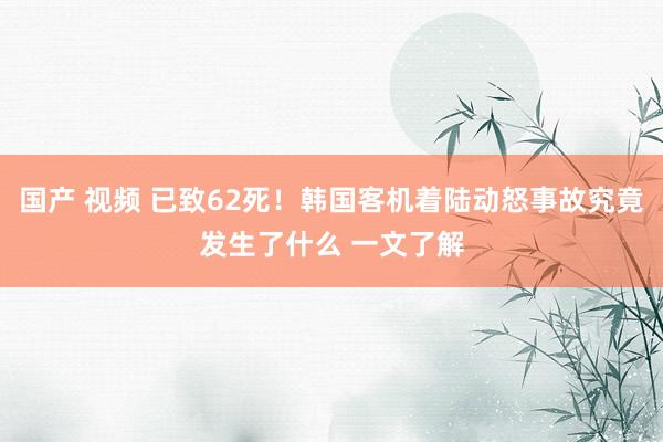 国产 视频 已致62死！韩国客机着陆动怒事故究竟发生了什么 一文了解