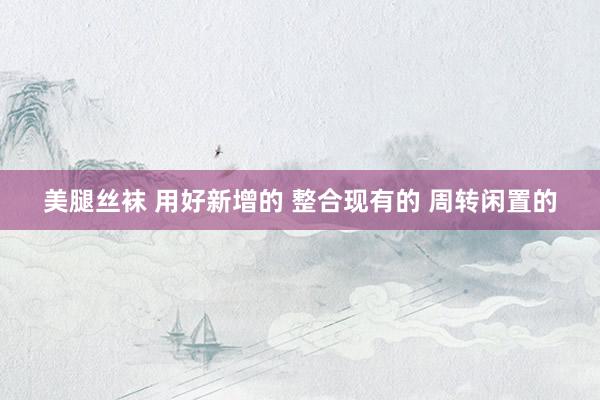 美腿丝袜 用好新增的 整合现有的 周转闲置的