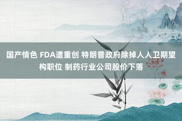 国产情色 FDA遭重创 特朗普政府除掉人人卫期望构职位 制药行业公司股价下落