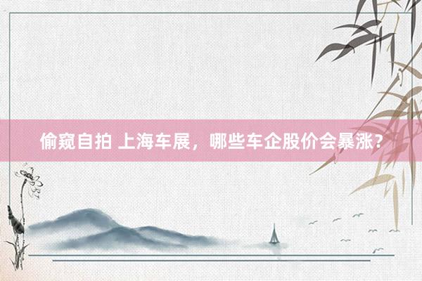 偷窥自拍 上海车展，哪些车企股价会暴涨？