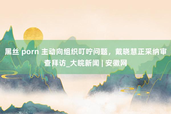 黑丝 porn 主动向组织叮咛问题，戴晓慧正采纳审查拜访_大皖新闻 | 安徽网