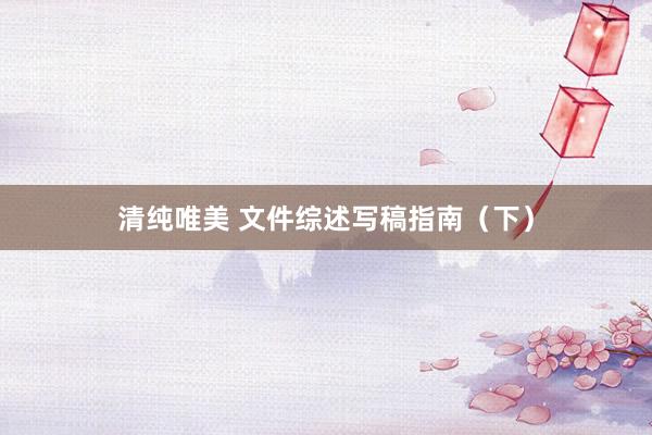 清纯唯美 文件综述写稿指南（下）